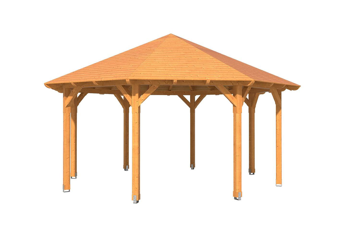 Skan Holz Pavillon Modell Lyon 3 natur freigestellt