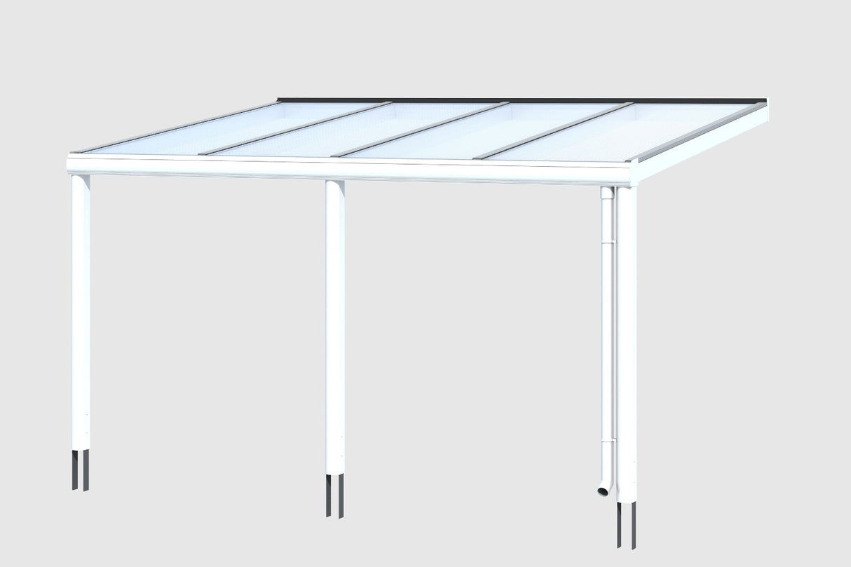 Skan Holz Terrassenüberdachung Garda 434 cm 3D-Render Weiß