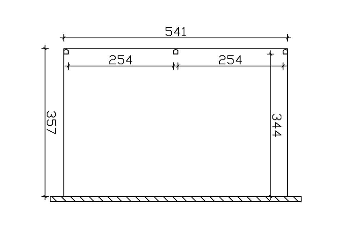 Skan Holz Terrassenüberdachung Garda 541x357 cm Grundriss