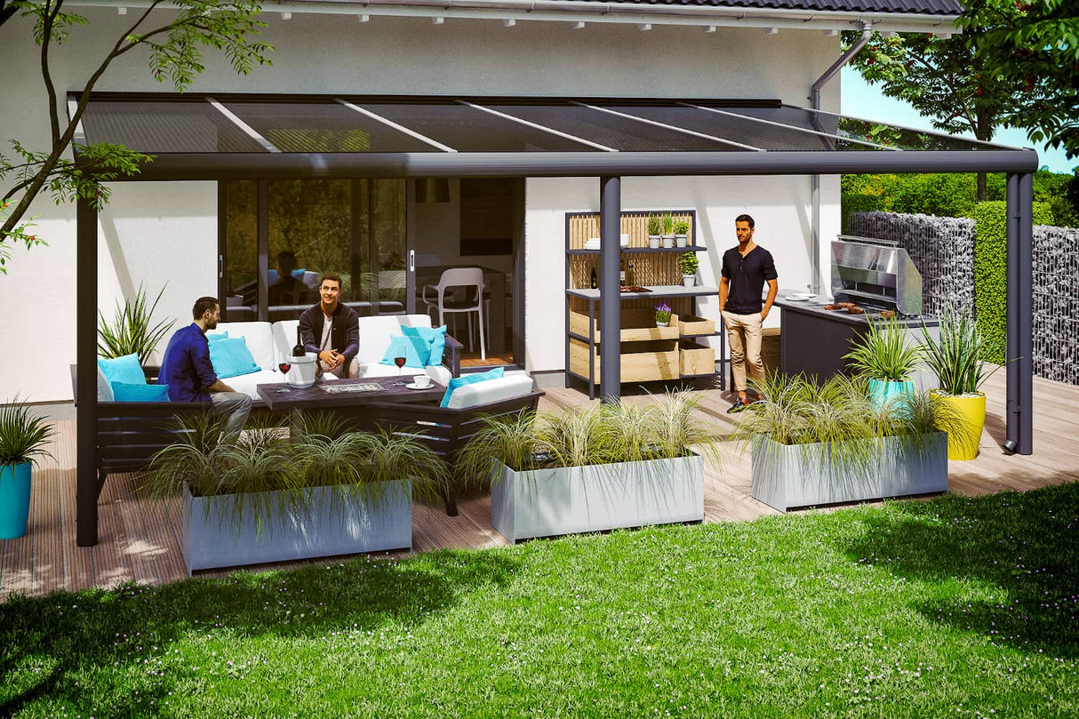 Skan Holz Terrassenüberdachung Garda 648 cm Anthrazit