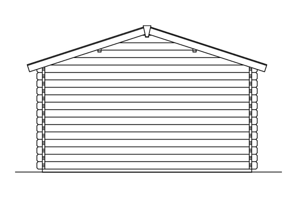 Skan Holz Gartenhaus Modell Trondheim Ansicht hinten