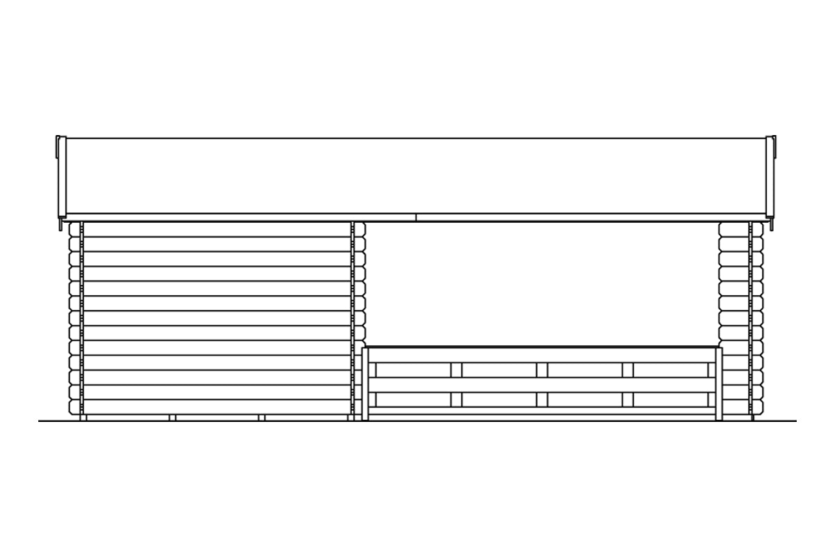 Skan Holz Gartenhaus Modell Alicante 3 Ansicht Links
