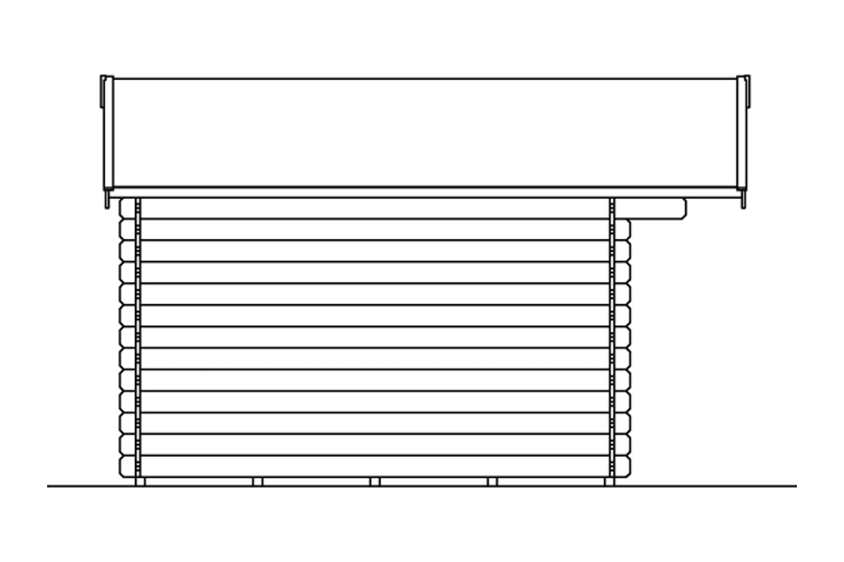 Skan Holz Gartenhaus Modell Como 3 Ansicht Links