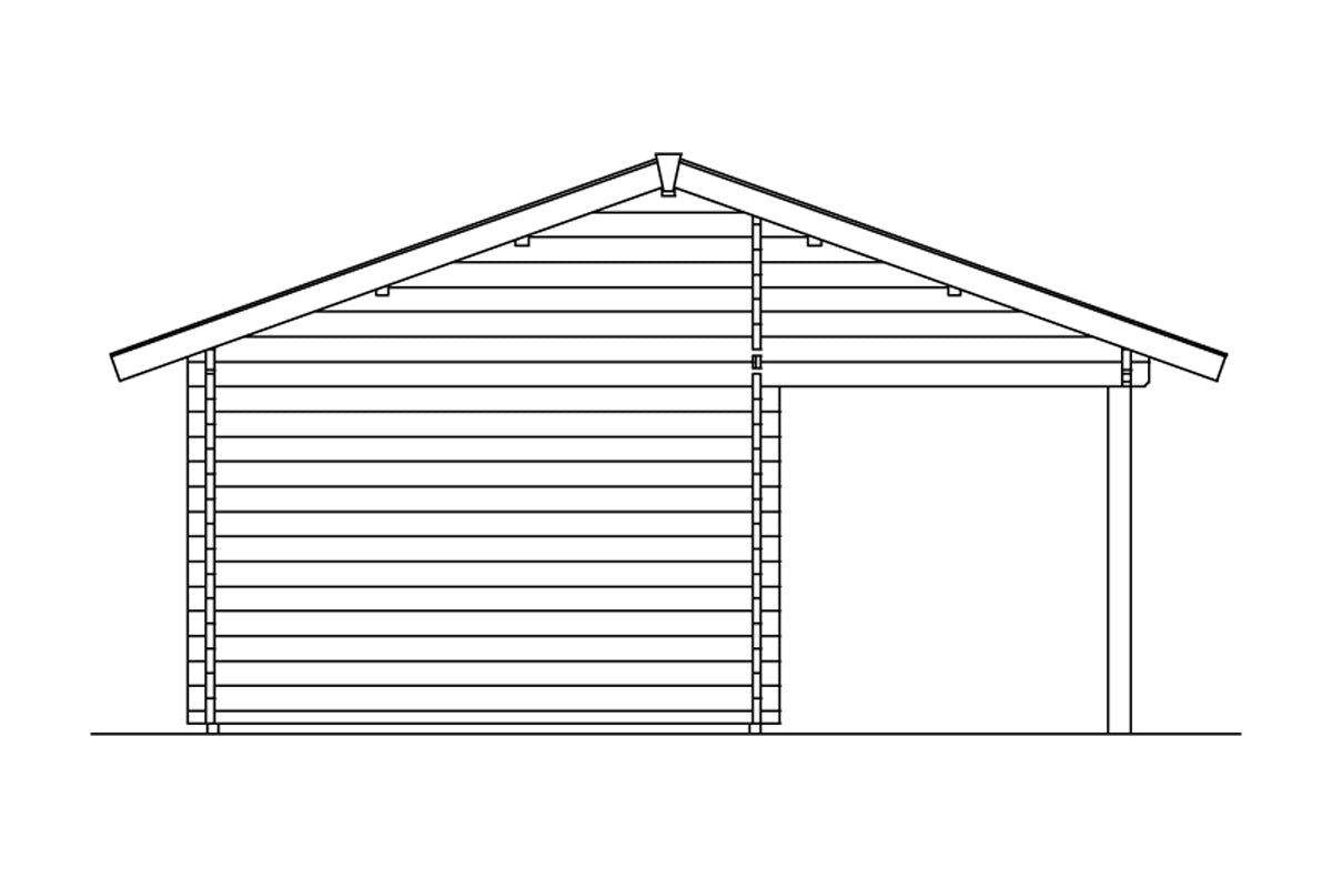 Skan Holz Gartenhaus Modell Luzern Ansicht links