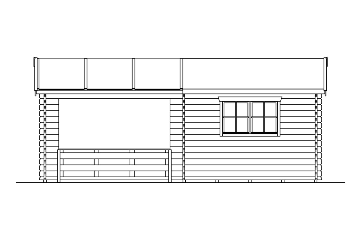 Skan Holz Gartenhaus Modell Holmestrand Ansicht rechts