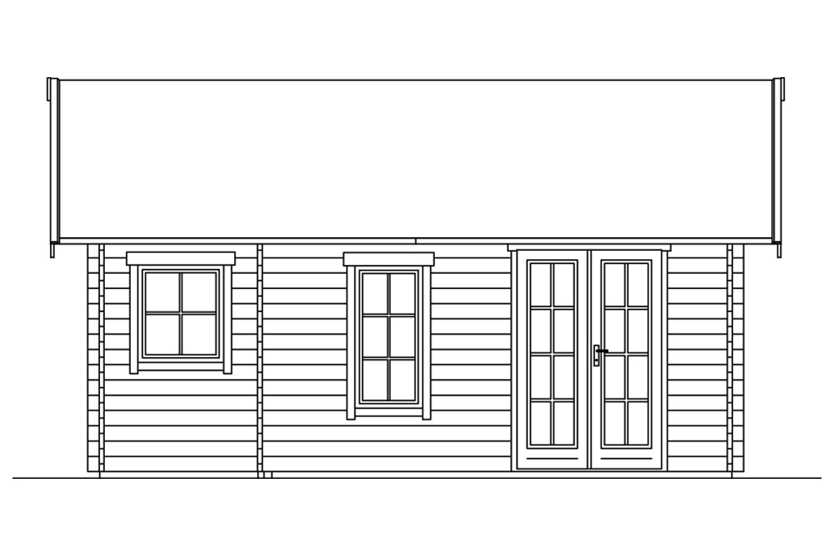 Skan Holz Ferienhaus Modell Bern 2 Ansicht vorne
