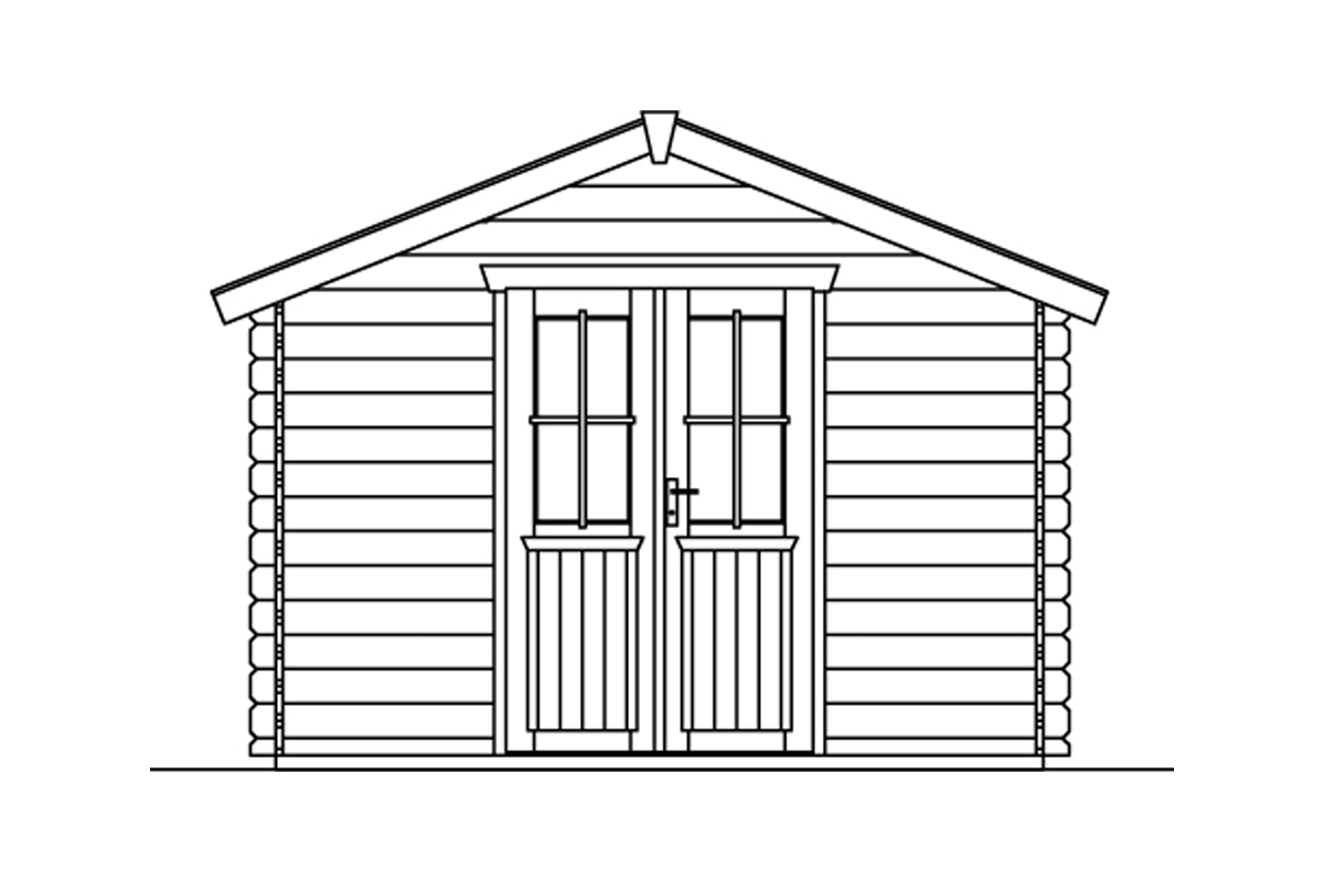 Skan Holz Gartenhaus Modell Faro Ansicht vorne