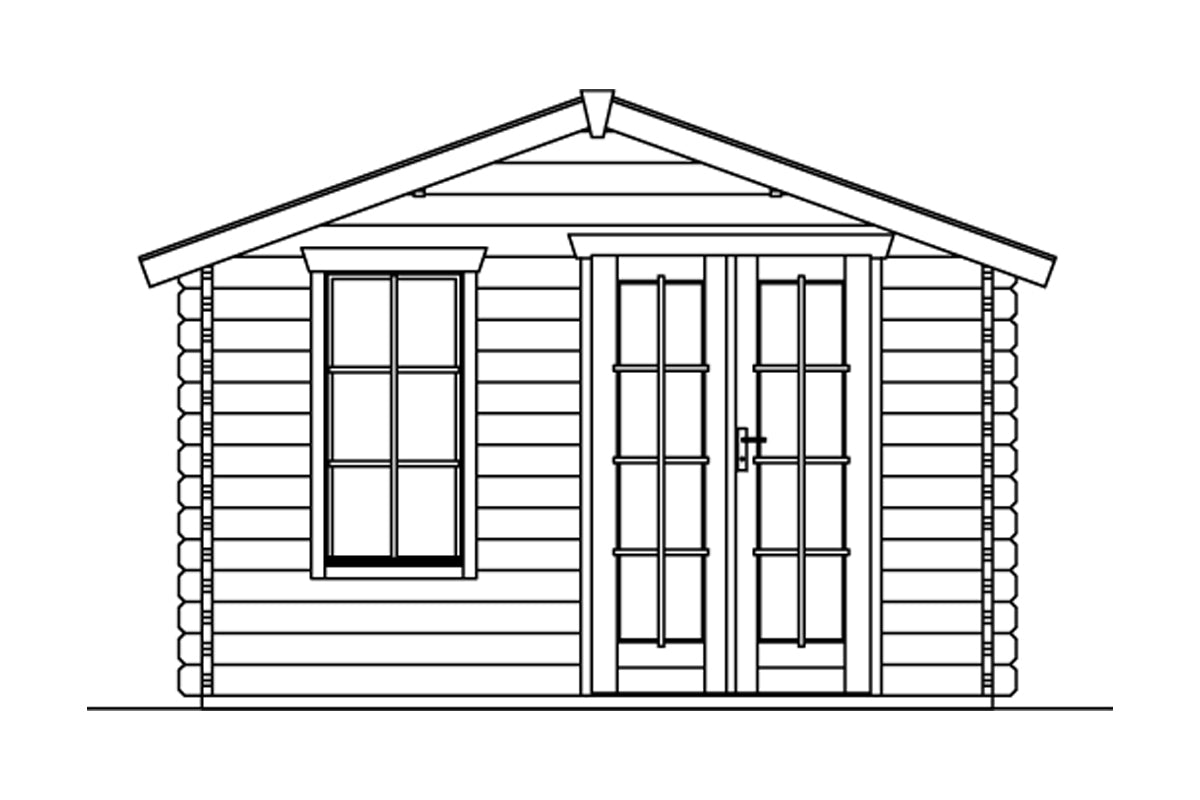 Skan Holz Gartenhaus Modell Langesund Ansicht vorne