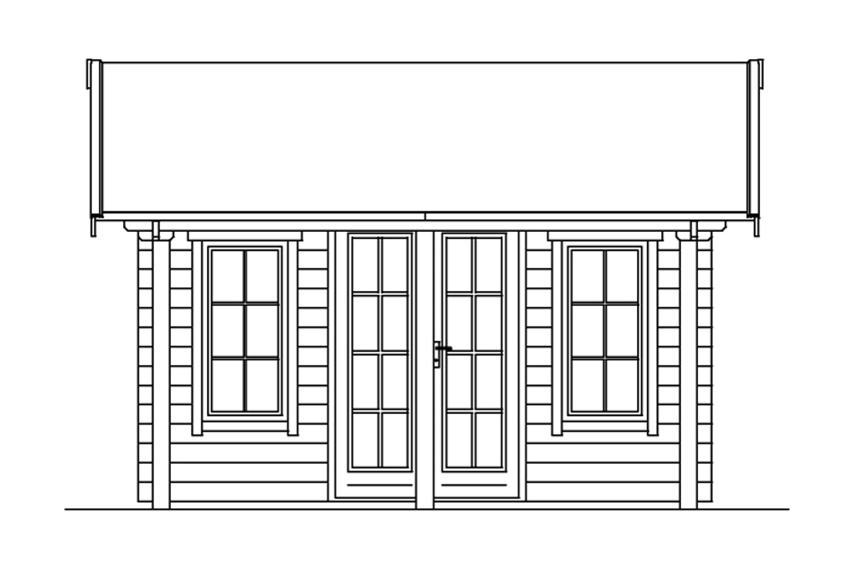 Skan Holz Gartenhaus Modell Luzern Ansicht vorne