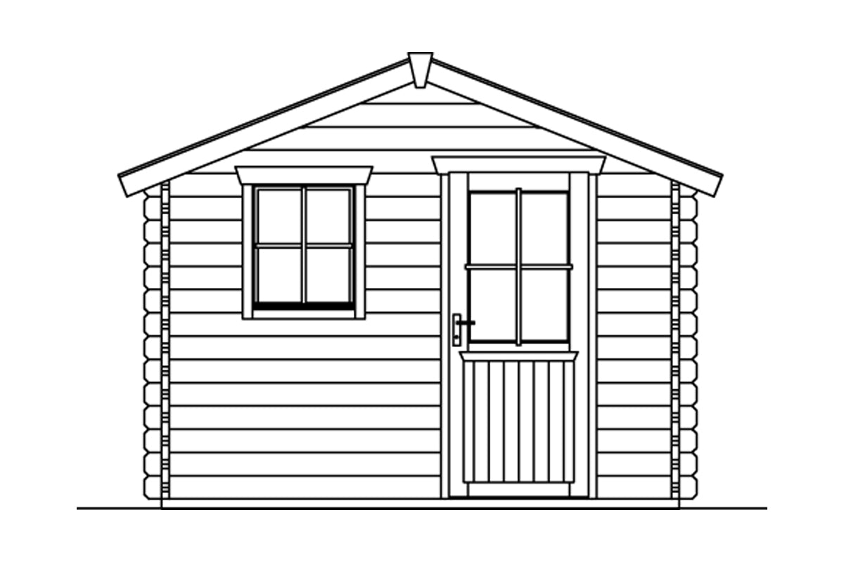 Skan Holz Gartenhaus Modell Narvik Ansicht vorne