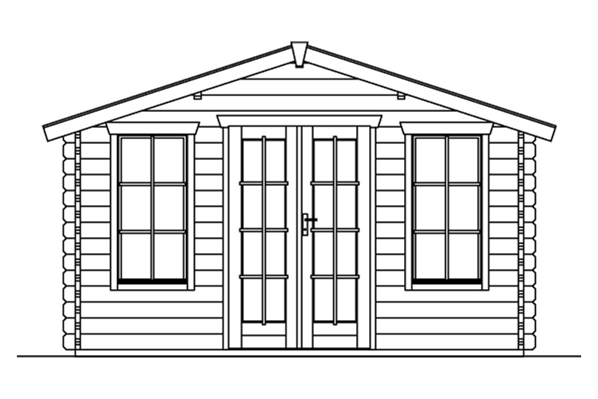 Skan Holz Gartenhaus Modell Trondheim Ansicht vorne