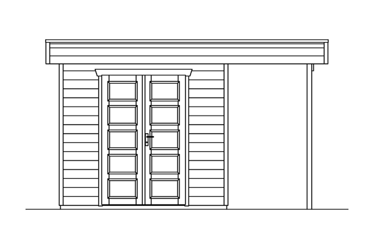 Skan Holz Gartenhaus Modell Venlo 2 Ansicht vorne