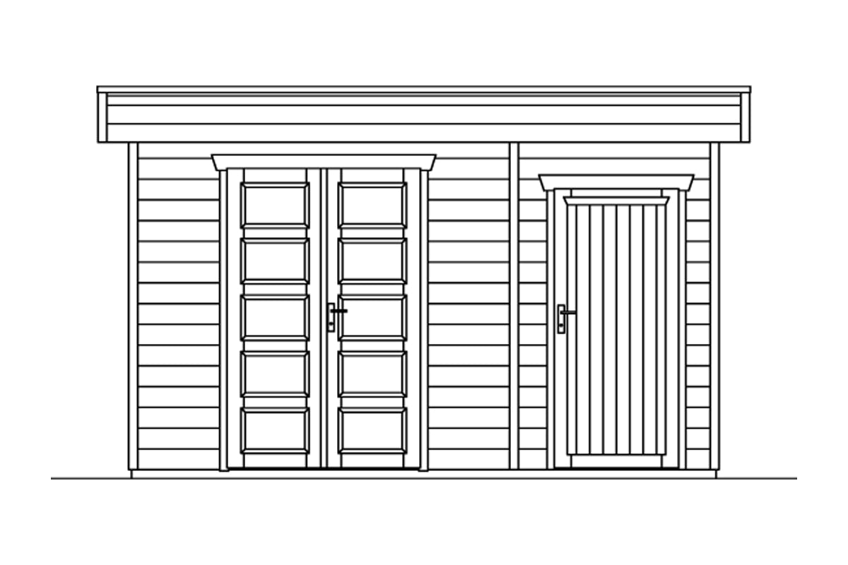 Skan Holz Gartenhaus Modell Venlo 3 Ansicht Vorne