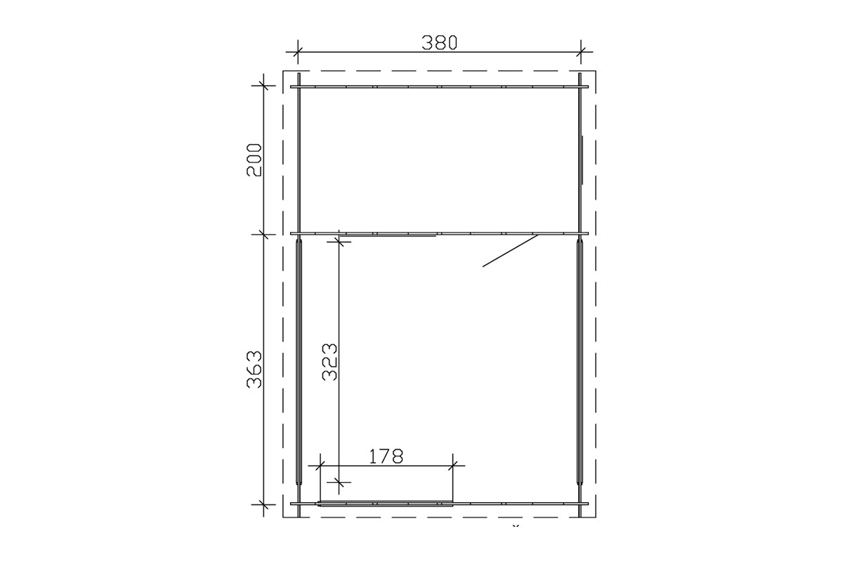 Skan Holz Gartenhaus Modell Alicante 2 Grundriss
