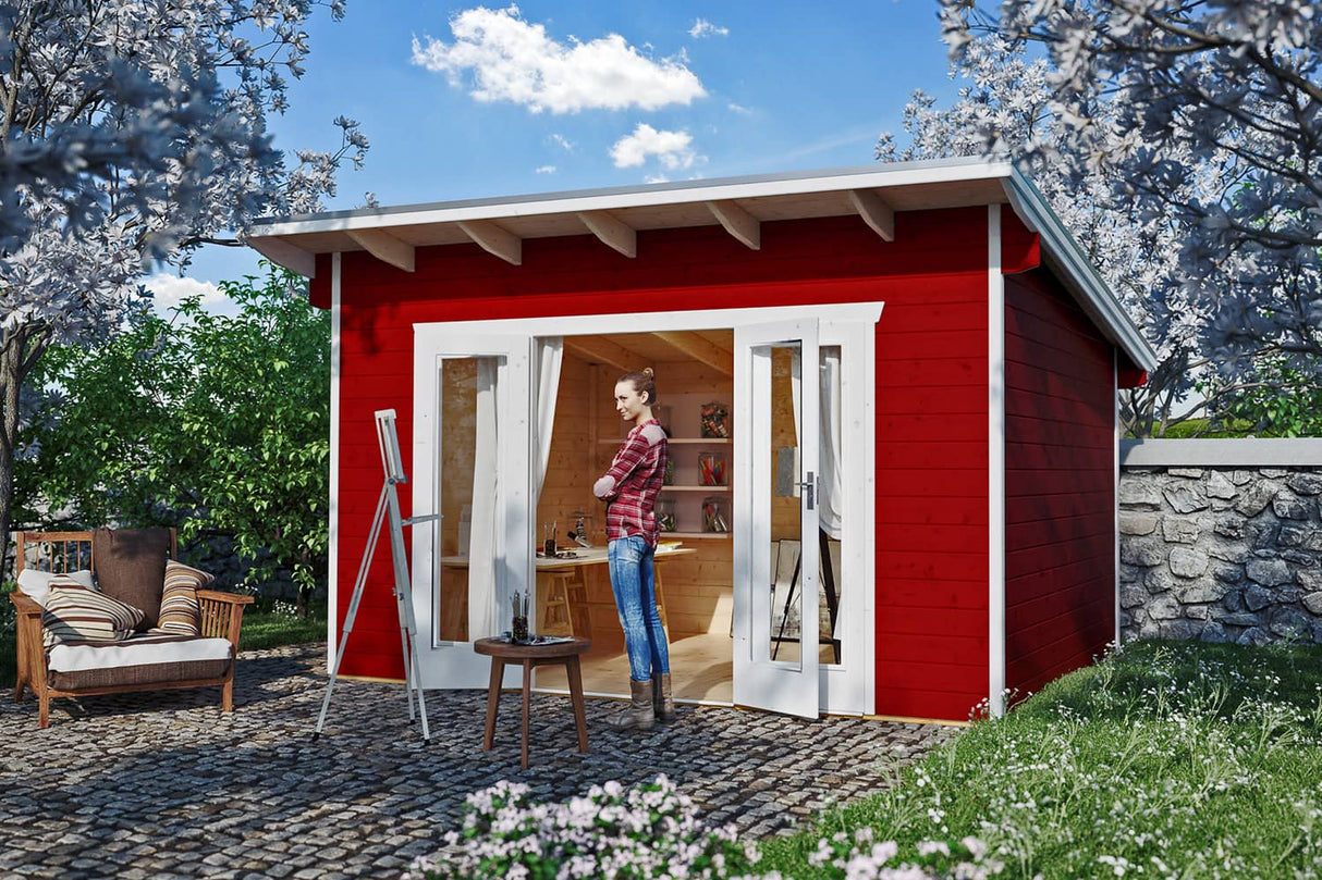 Skan Holz Gartenhaus Modell Ostende 1 schwedenrot