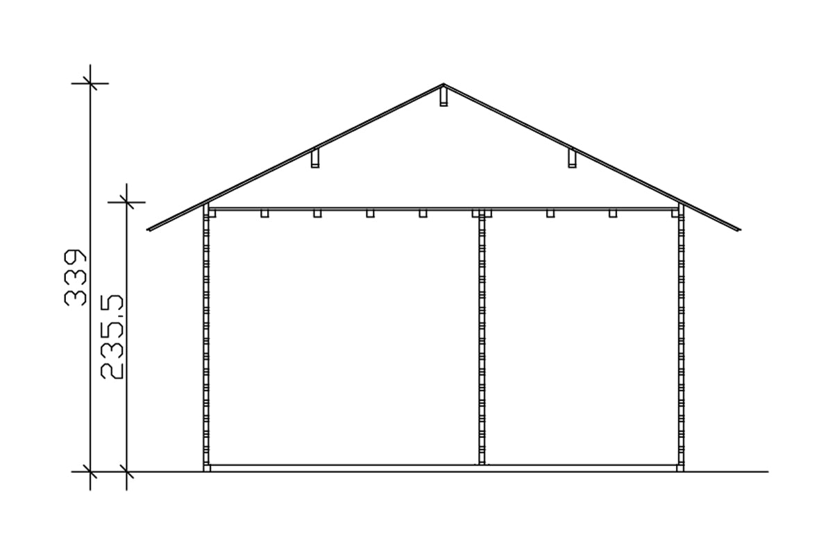 Skan Holz Gartenhaus Modell Esbjerg 2 Schnitt