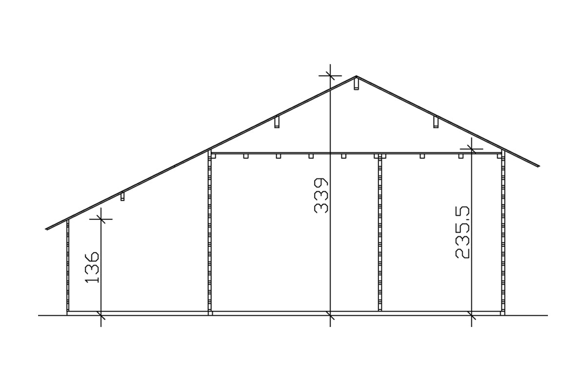 Skan Holz Gartenhaus Modell Esbjerg 3 Schnitt