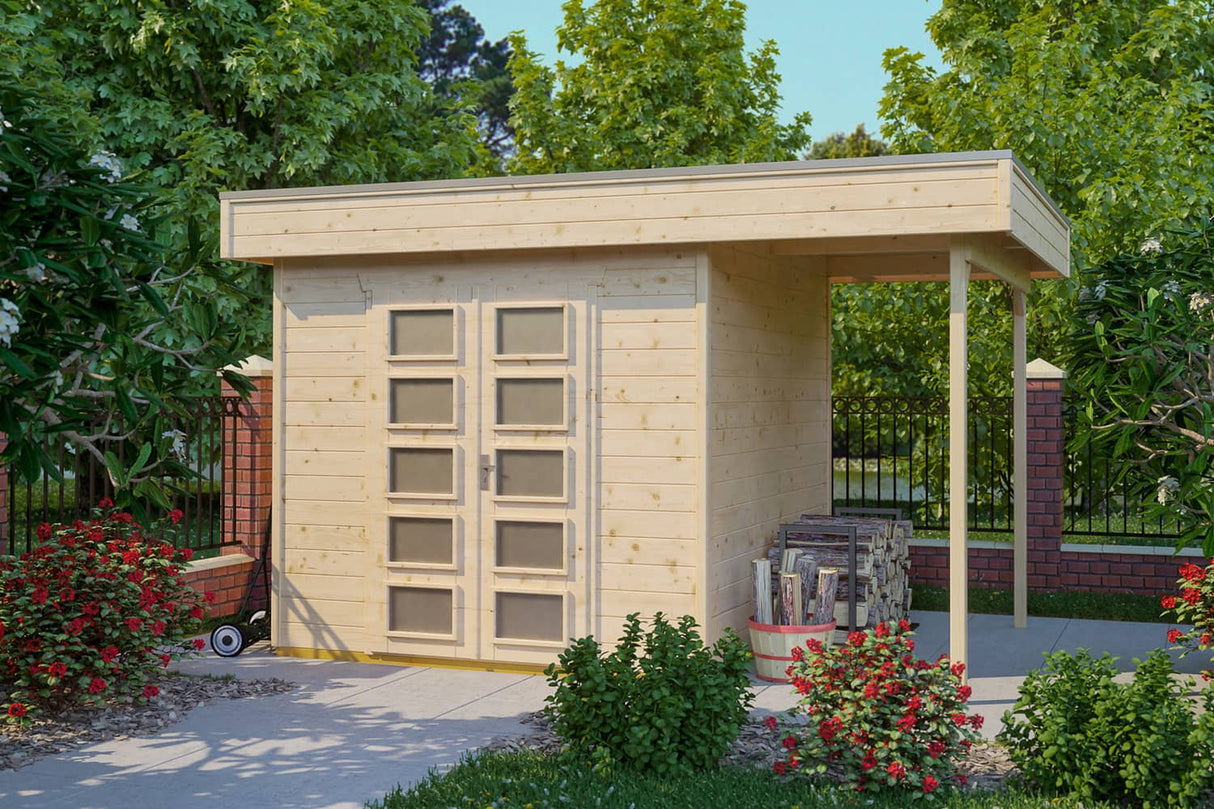 Skan Holz Gartenhaus Modell Venlo 2 naturbelassen