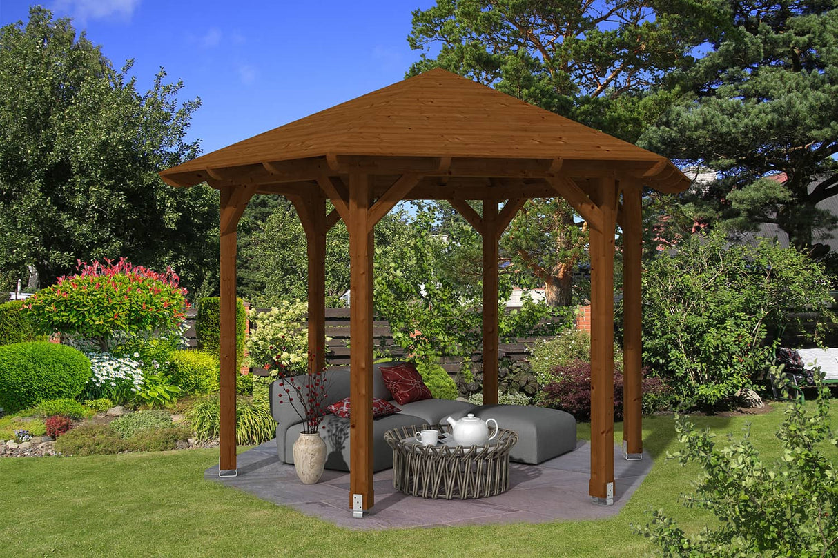 Skan Holz Pavillon Modell Colmar 2 nussbaum