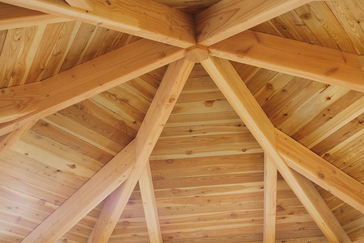 Skan Holz Pavillon Modell Colmar Dachunterseite