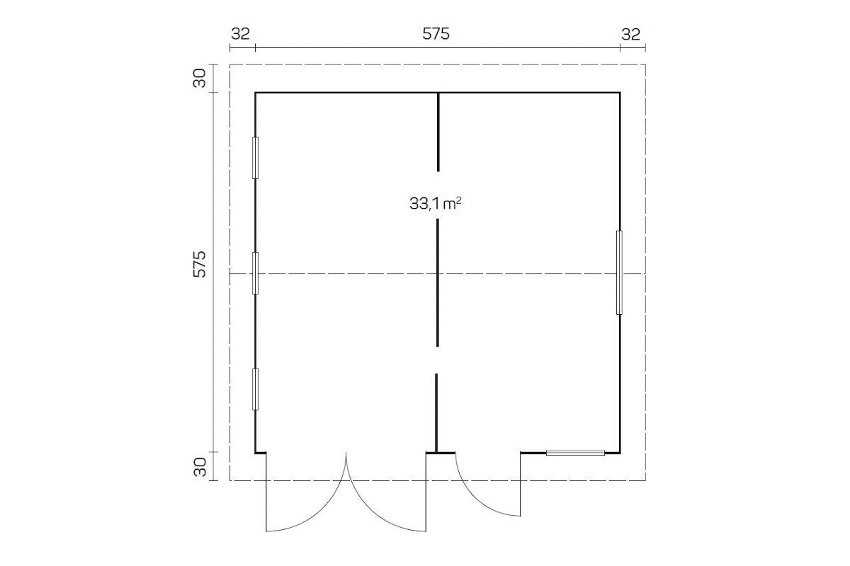 Tene Holzgarage Modell Mikkeli 40 mm Grundriss