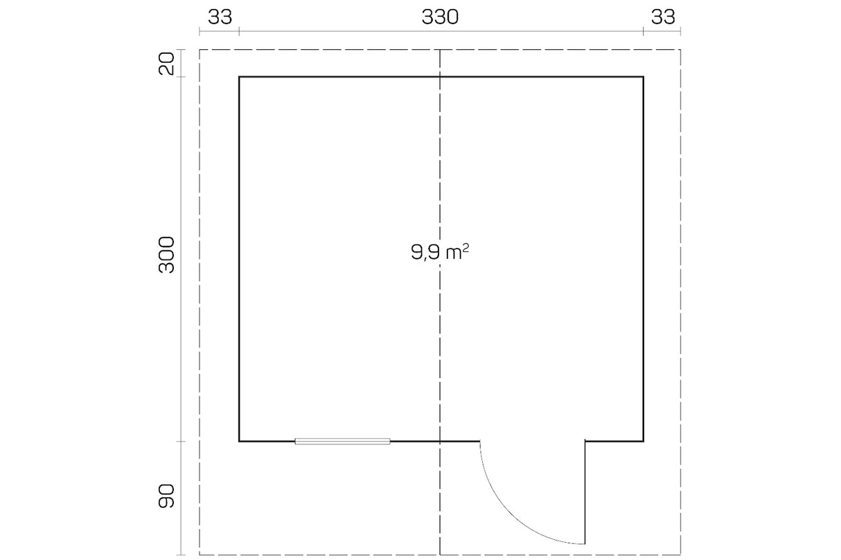Tene Gartenhaus Modell Lugo 40 mm Grundriss