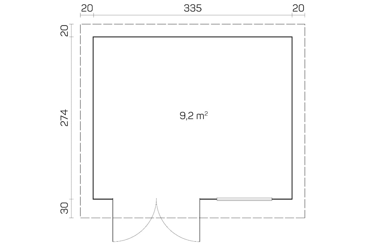 Tene Gartenhaus Modell Nevada Grundriss