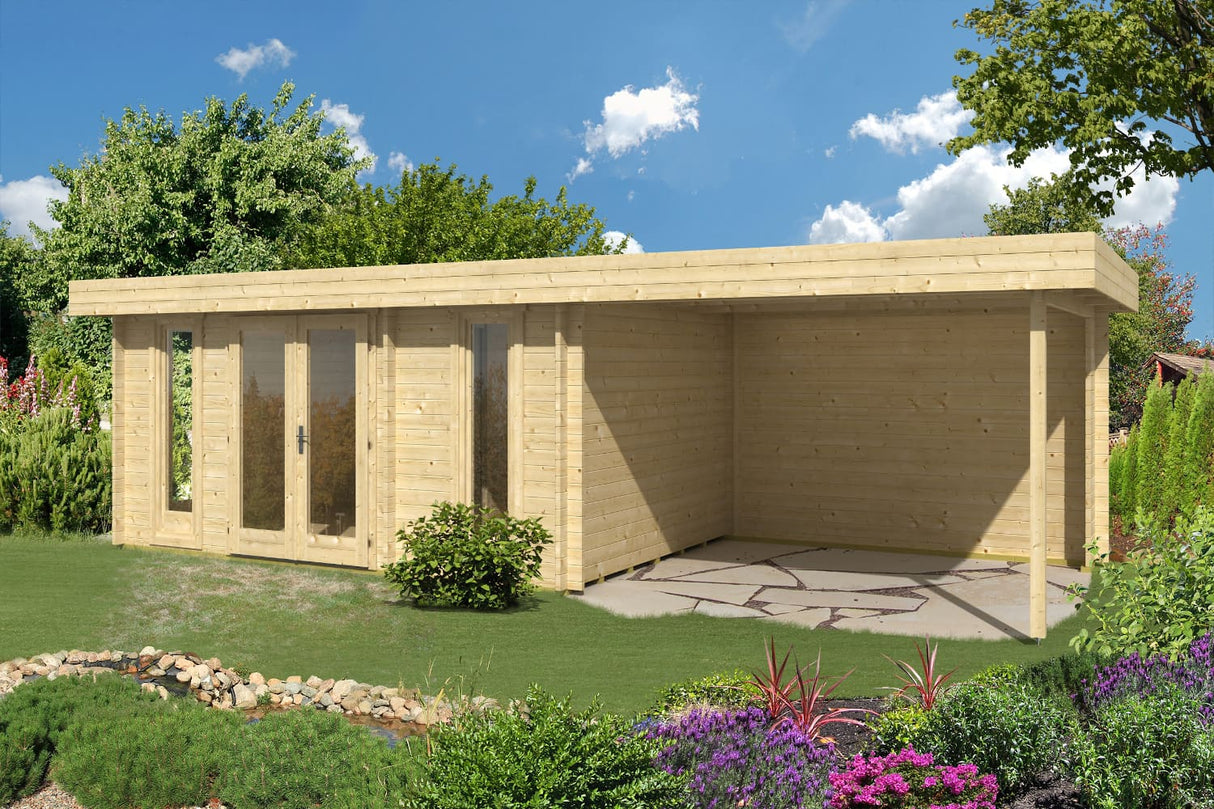 Tene Gartenhaus Modell Oriental 5 mit Seitendach rechts