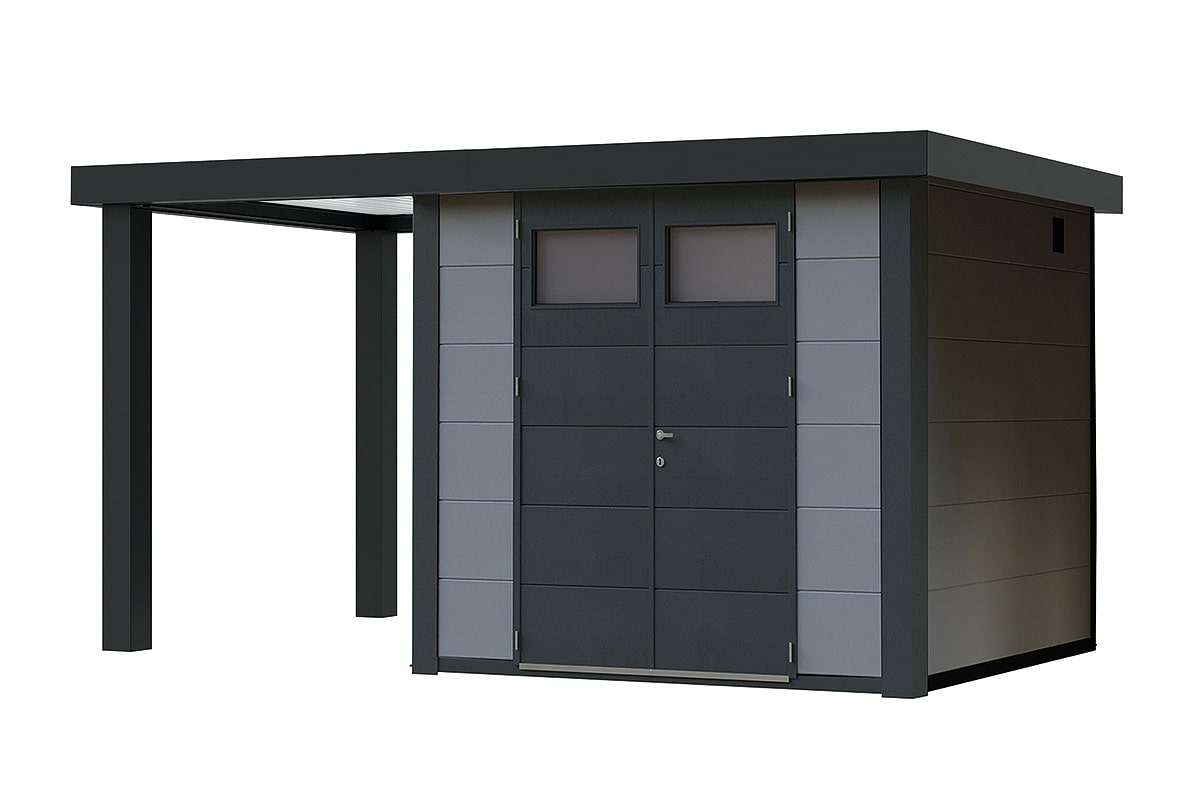 Telluria Gerätehaus Classico 2724 SD 170 L lichtgrau freigestellt