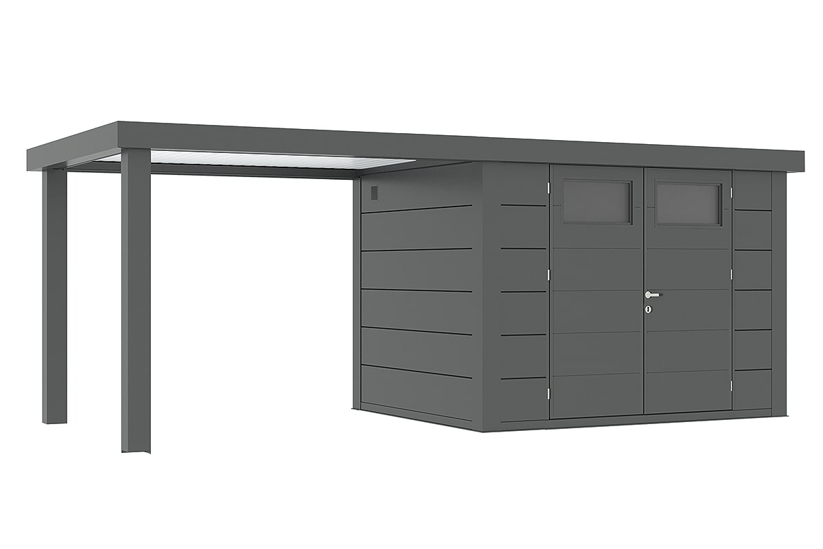 Telluria Gerätehaus Classico 2724 SD 280 L granitgrau freigestellt