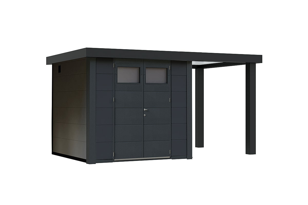 Telluria Gerätehaus Classico 2724 SD 170 R granitgrau freigestellt