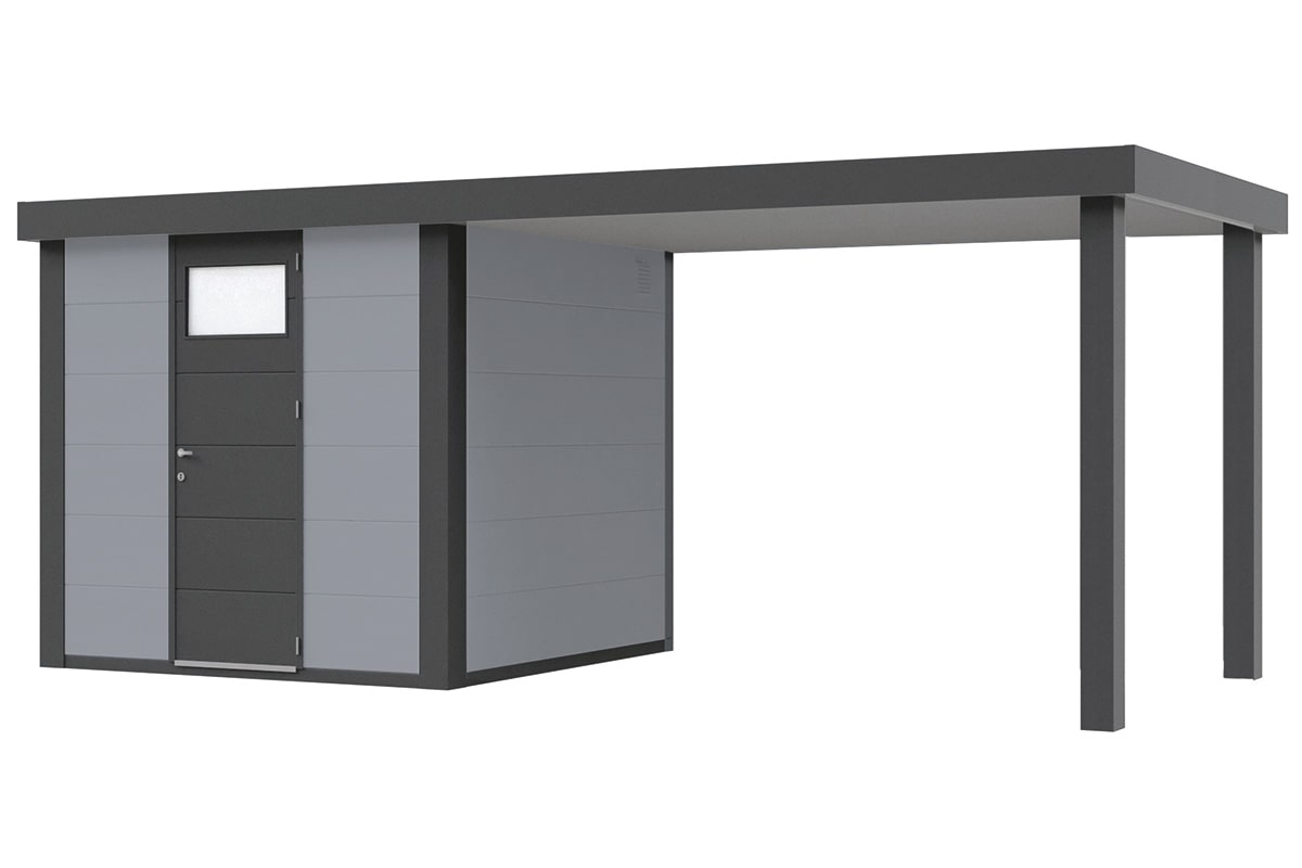 Telluria Gerätehaus Classico 2724 SD 280 R lichtgrau freigestellt
