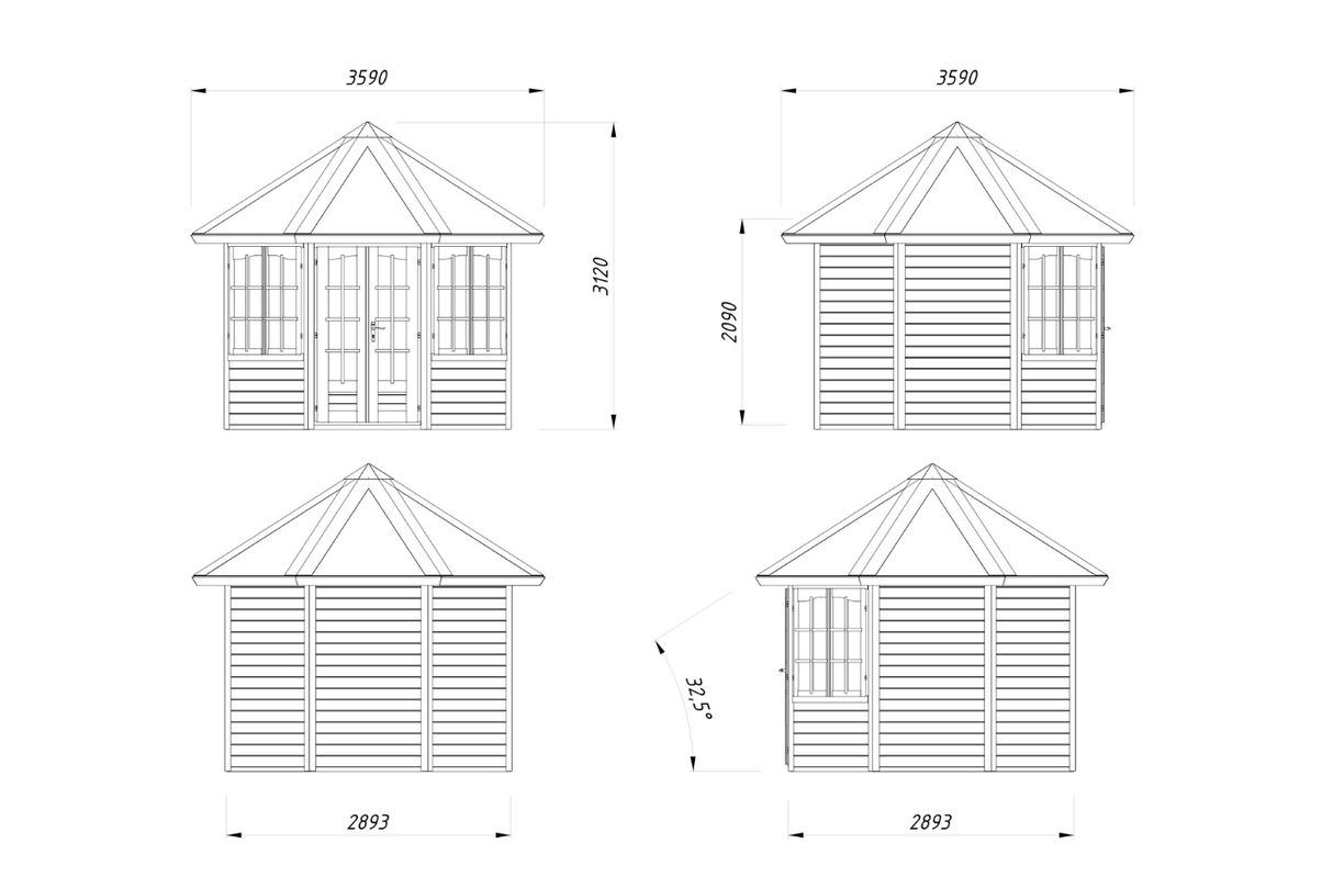Palmako Pavillon Modell Veronica