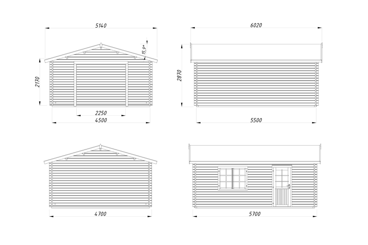 Palmako Holzgarage Modell Roger 2