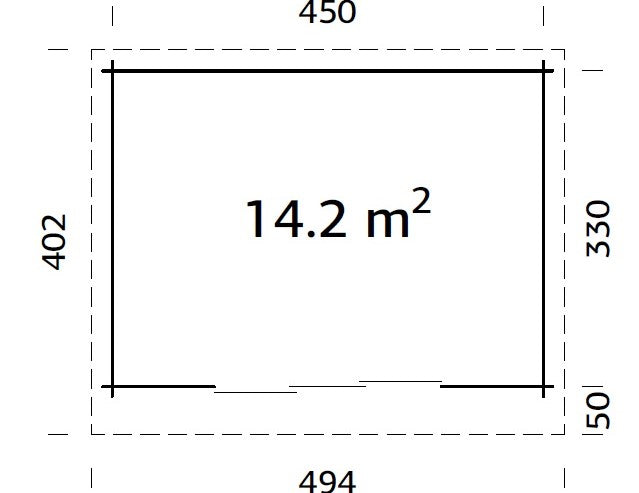Grundfläche 14,2 m²