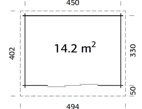 Grundfläche 14,2 m²