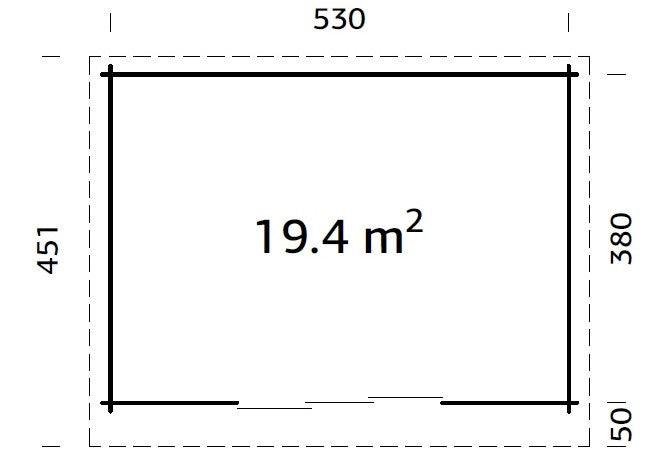Grundfläche 19,4 m²