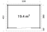 Grundfläche 19,4 m²