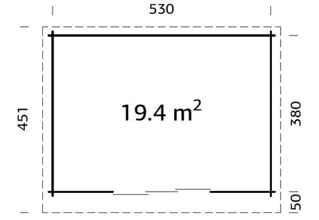 Grundfläche 19,4 m²