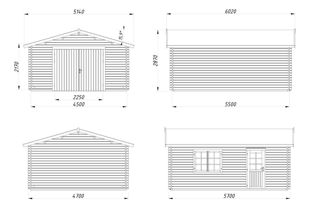 Palmako Holzgarage Modell Roger 2
