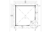 Casa Lignea 5-Eck Gartenhaus Modell Palermo 44 mm Grundriss