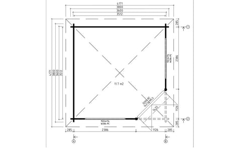 Casa Lignea 5-Eck Gartenhaus Modell Palermo 44 mm Grundriss