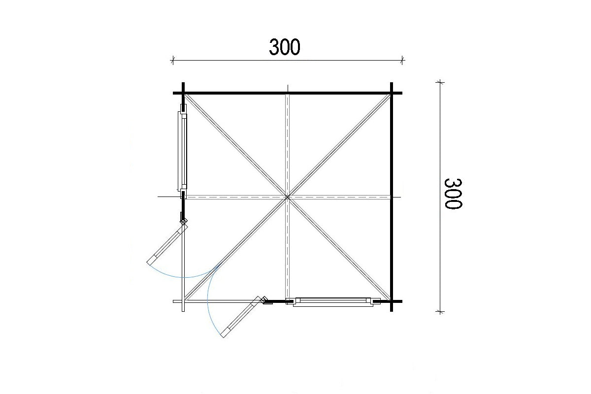 Casa Lignea 5-Eck Gartenhaus Modell Antje 300 x 300 cm Grundriss