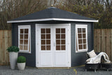 Casa Lignea 5-Eck Gartenhaus Modell Madrid 280 x 280 cm Farbbeispiel