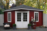 Casa Lignea 5-Eck Gartenhaus Modell Madrid 330 x 330 cm Farbbeispiel