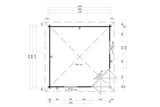 Casa Lignea 5-Eck Gartenhaus Modell Madrid 380 x 380 cm Grundriss