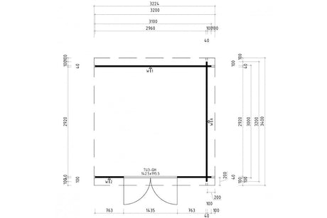 Casa Lignea Anlehngartenhaus Modell Salvius 300x300 cm Grundriss