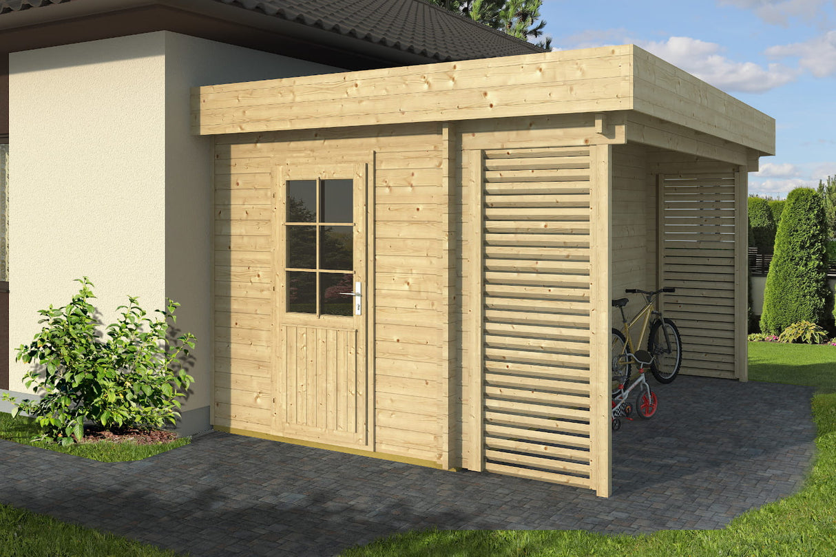 Casa Lignea Anlehngartenhaus Modell Vibius 330x400 cm natur