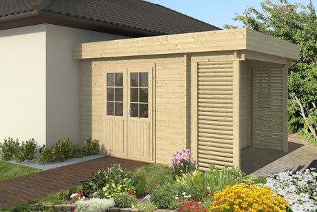 Casa Lignea Anlehngartenhaus Modell Vibius 410x400 cm natur