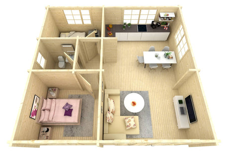 Casa Lignea Ferienhaus Modell Hans Draufsicht